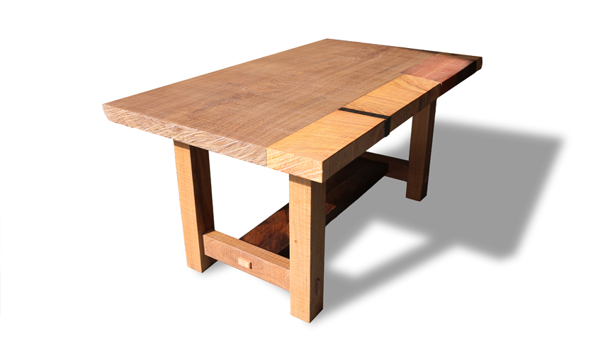 意念生活:拼接原木餐桌-